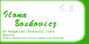 ilona boskovicz business card